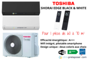 Climatisation réversible monosplit TOSHIBA SHORAI EDGE BLACK ET WHITE RAS-22J2AVSG-E1-RAS-B22G3KVSGB-E Noire ou RAS-22J2AVSG-E1-RAS-B22G3KVSG-E Blanche