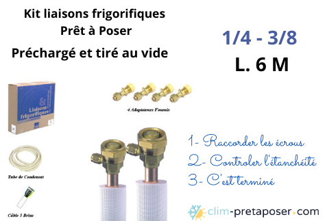 Kit liaisons frigorifiques flares complet prcharg et tir au vide 06KPS1438