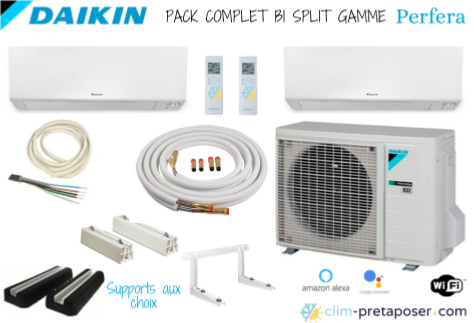 Pack de climatisation bi split prte  poser DAIKIN Perfera