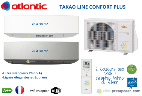 Climatisation ATLANTIC Gamme TAKAO LINE Confort Plus ASYG 9 KETAW-UI-AOYG 9 KET-UE