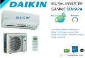 Climatisation réversible DAIKIN FTXF25E-RXF25E-SENSIRA-R32