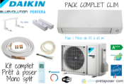Pack complet clim prêt à poser mono split DAIKIN PERFERA FTXM50A-RXM50A