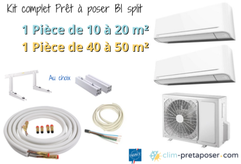 Pack complet clim bi split prt  poser 1 Pice de 10  20 m et de 40  50 m