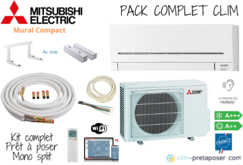 Pack de climatisation prête à poser MITSUBISHI Compact