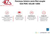 Panneau Solaire semi-flex souple EZA PERC SOLAR 130W