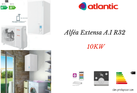 Pompe à chaleur Air Eau ATLANTIC EXTENSA 10 KW  Chauffage seul Maison 150m² Monophasé 526 334