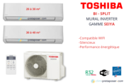 Climatiseur bi split SEIYA Toshiba RAS-2M18U2AVG-E+1x RAS-B10J2KVG-E+1x RAS-B13J2KVG-E-