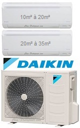 Climatisation réversible bi split DAIKIN 2MXM40A +CTXM15R+FTXM25R PERFERA