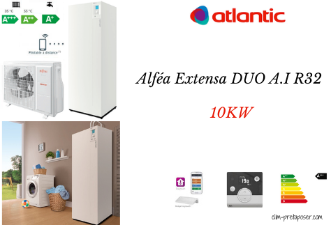 Pompe à chaleur air-eau Atlantic 16 Kw Excellia Duo HP-AI monophasé