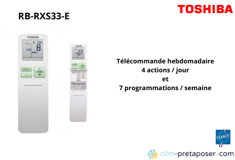 télécommande hebdomadaire multi-splits RB-RXS33-E TOSHIBA