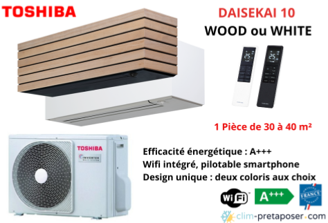 Climatisation mono split  RAS-13S4AVPG-E-RAS-B13S4KVPG-E DAISEKAI 10 Coloris DAISEKAI Unité intérieure Blanche