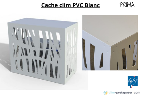 Cache groupe extérieur climatisation en PVC Blanc modèle Prima, S-M-L L (L 1050 x H 1000 x 580)
