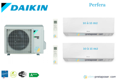 Climatiseur réversible bi split DAIKIN 2MXM40A9-2xCTXM15A-Perfera