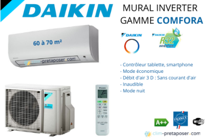 Climatisation réversible mono split DAIKIN FTXP71N-RXP71N9 COMFORA-R32