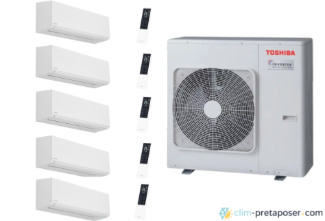 Climatisation réversible penta split TOSHIBA SHORAI EDGE WHITE, Couleur Unité EDGE Coloris blanc
